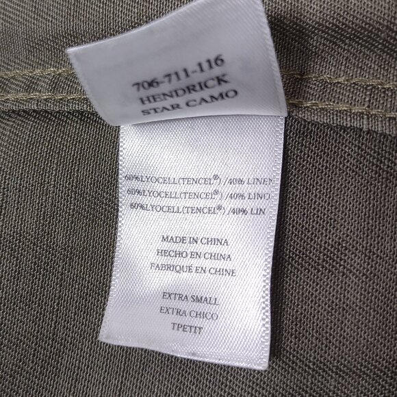 Rails green Hendrick Star Camo button front shirt jacket shacket top ladies XS - Picture 9 of 9